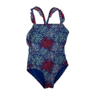 Cat & Jack Girl One Piece Swimsuits Color Blue Red Size S (6/6X)